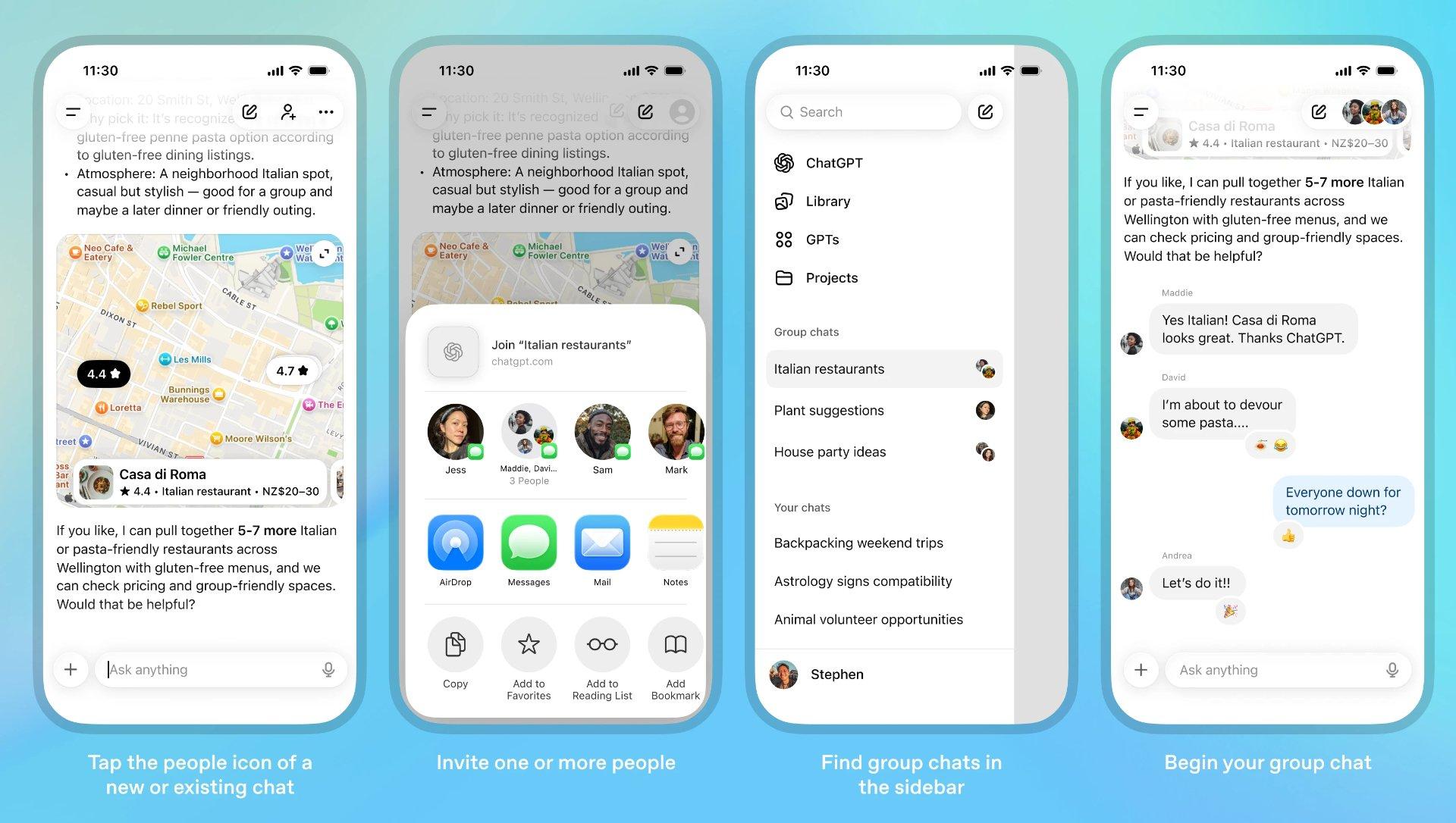 ChatGPT : OpenAI teste les conversations à plusieurs
