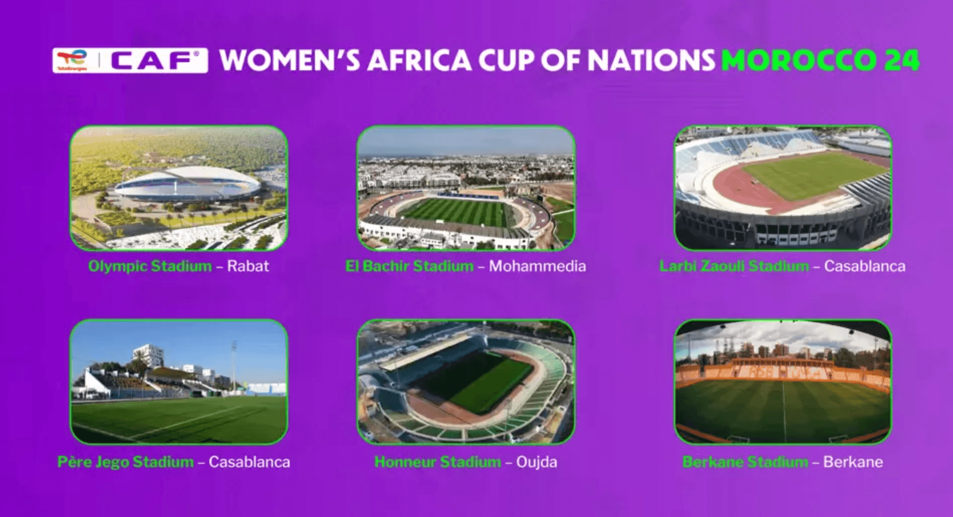 CAN féminine 2025 : six stades, cinq villes, une grande fête du football au Maroc