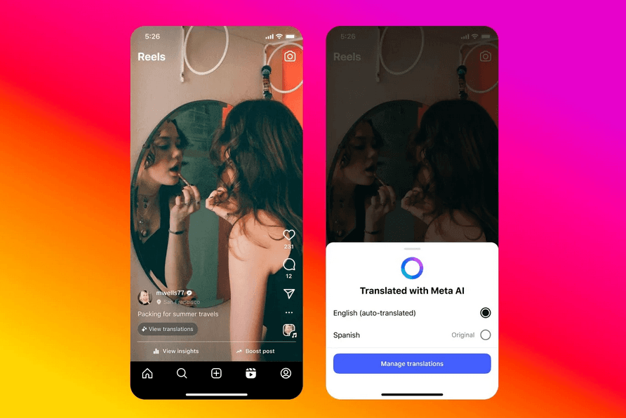 Meta fait parler les Reels en plusieurs langues
