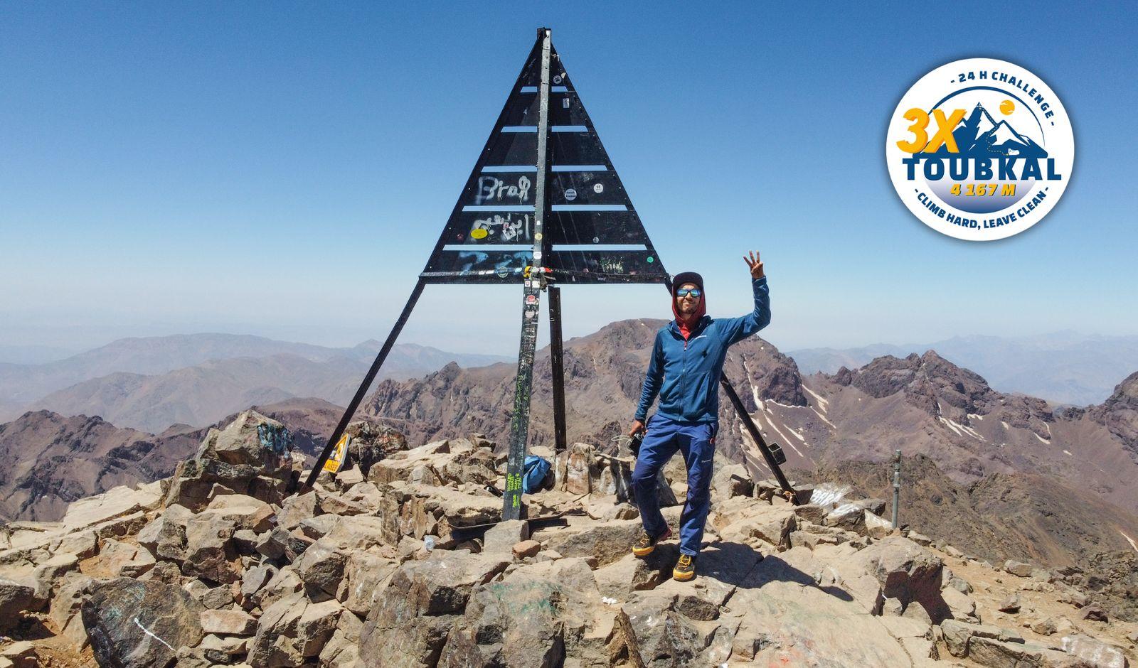 Toubkal x3 en 24h : Khalid Douache efface les traces, pas la montagne